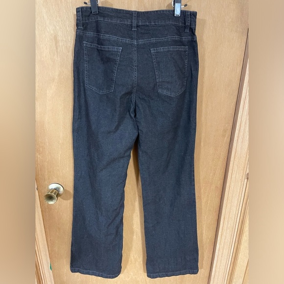 EILEEN FISHER- dark wash flare jeans - Picture 3 of 4